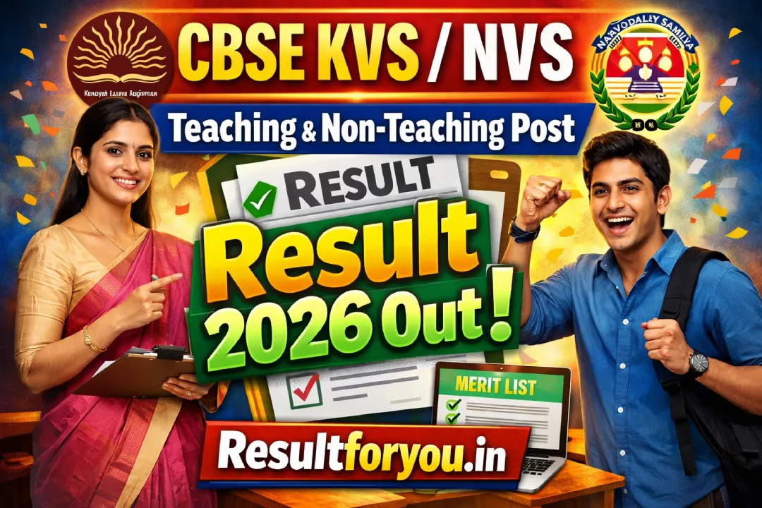 CBSE KVS / NVS Teaching & Non-Teaching Post Result 2026 Out