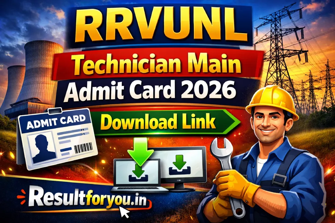 RRVUNL Technician Main Admit Card 2026 - Download Link