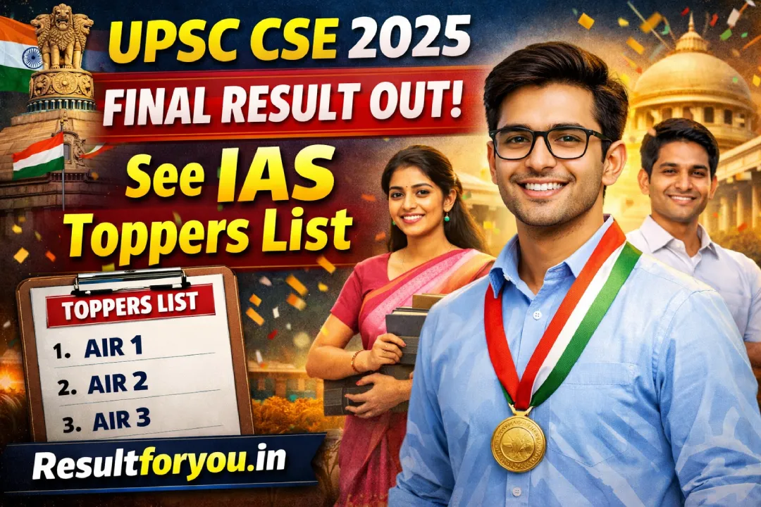 UPSC CSE 2025 Final Result Out – See IAS Toppers List