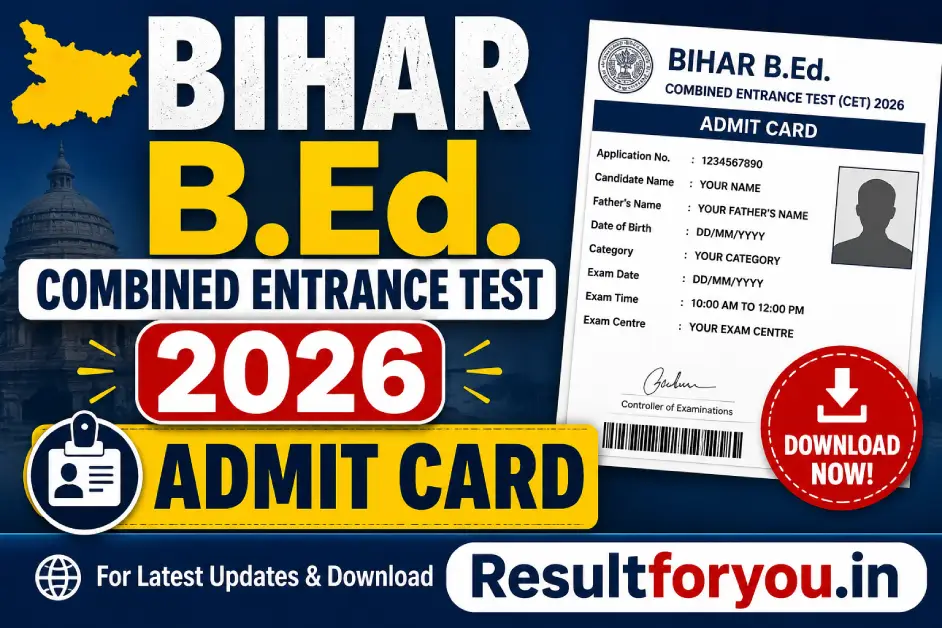 BIHAR B.Ed. COMBINED ENTRANCE TEST 2026