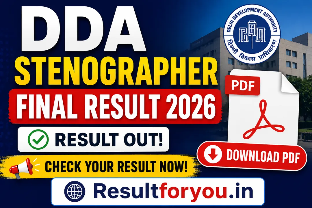 DDA Stenographer Final Result 2026