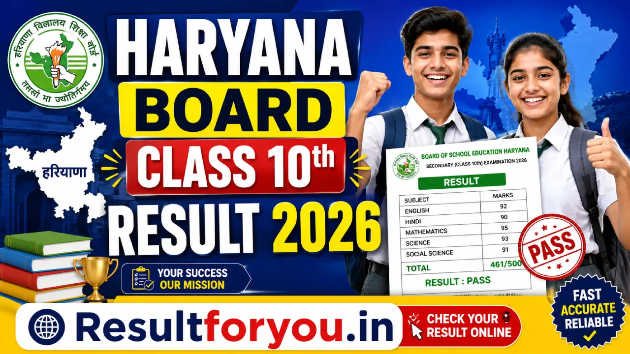 Haryana Board HBSE Class 10th Result 2026