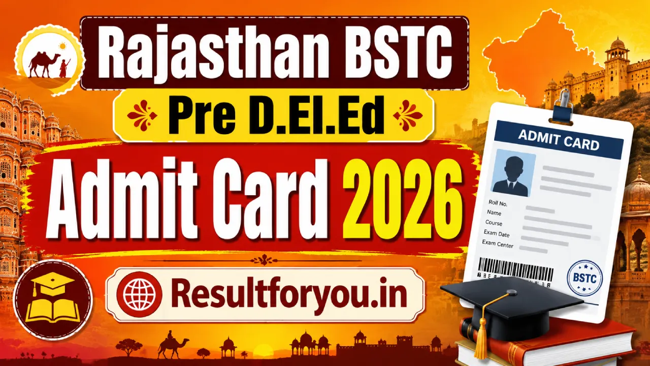 Rajasthan BSTC Pre D.El.Ed Admit Card 2026