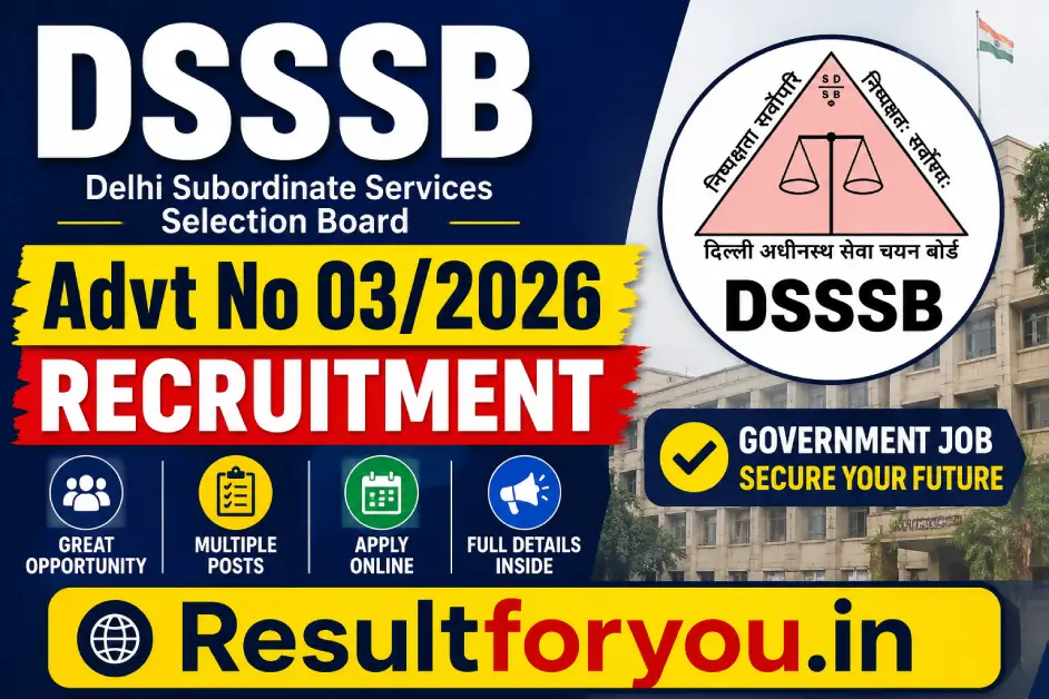 DSSSB Advt No 03/2026 Recruitment