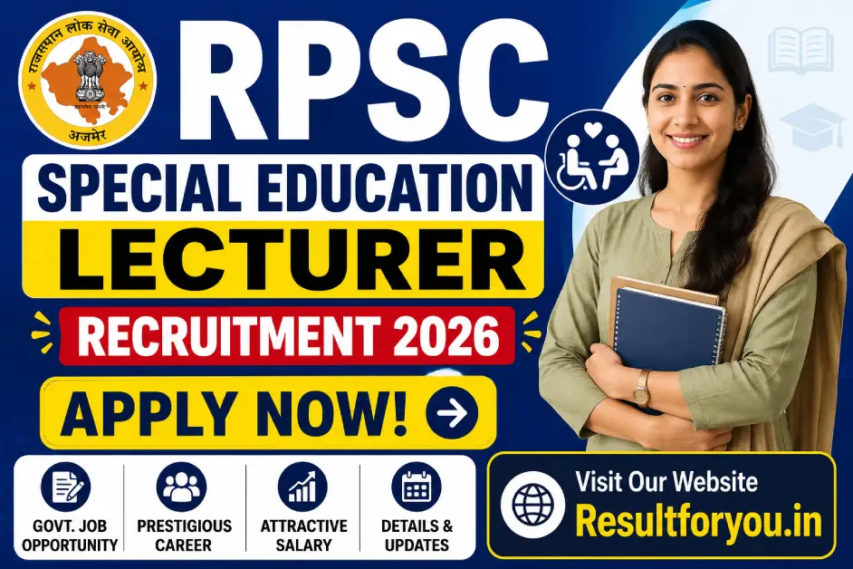 RPSC Special Education Lecturer Recruitment 2026